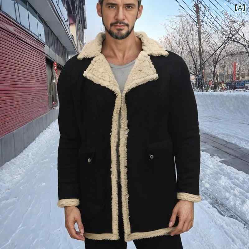 ジャケット 男性用 スエード 裏ボア 厚手 防寒 アウター 秋冬 黒 赤 黄色 S M L XL 2XL 3XL 4XL 5XL 耐摩耗性 普段使い