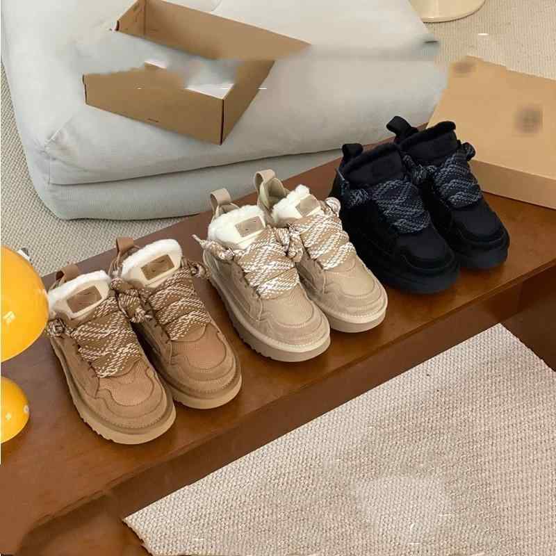 スノーブーツ レディース ムートンブーツ 防寒ブーツ 裏ボア 暖かい 滑り止め 厚底 ローカット 栗色 サンドベージュ