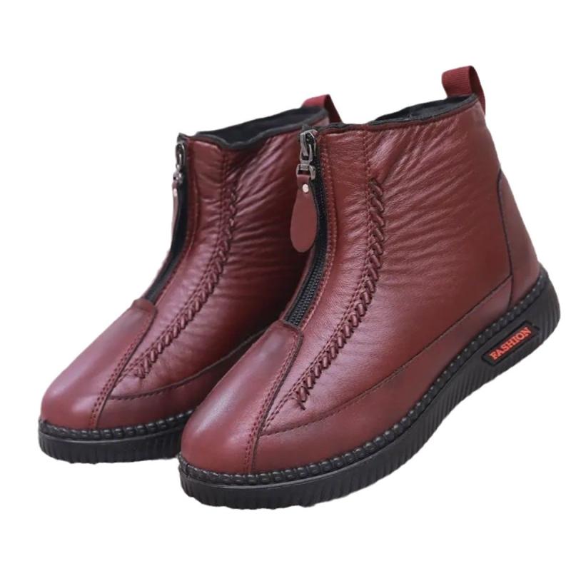 靴 レディース 婦人 高齢者 向け 防寒 スノーブーツ 滑り止め ローヒール ラウンドトゥ 花柄 あったか インナーボア カジュアル 冬