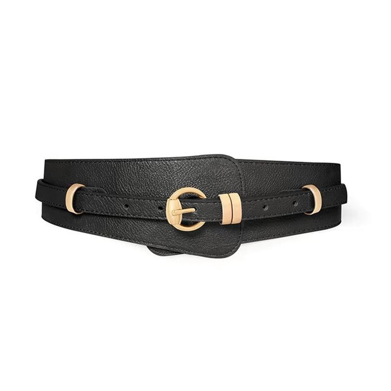 ベルト レディース 太ベルト 本革 ウエストマーク おしゃれ スカート ワンピース 飾り 二層牛革 アジャスター 調整可能 白 黒 ベージュ ブラウン