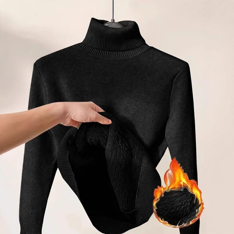 ニット レディース 秋冬 高品質 高襟 セーター 長袖 あったか 裏起毛 トップス 普段使い 通勤着 粘胶纤维 ピンク系