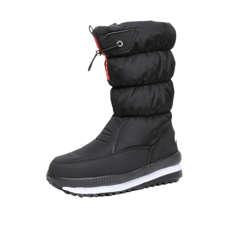 雪地靴 レディース 防寒靴 防滑 厚底 中筒 スノーブーツ 裏起毛 暖かい 冬用 カジュアル 綿靴 防水 滑り止め ブラック ホワイト 黒 白 雪花柄