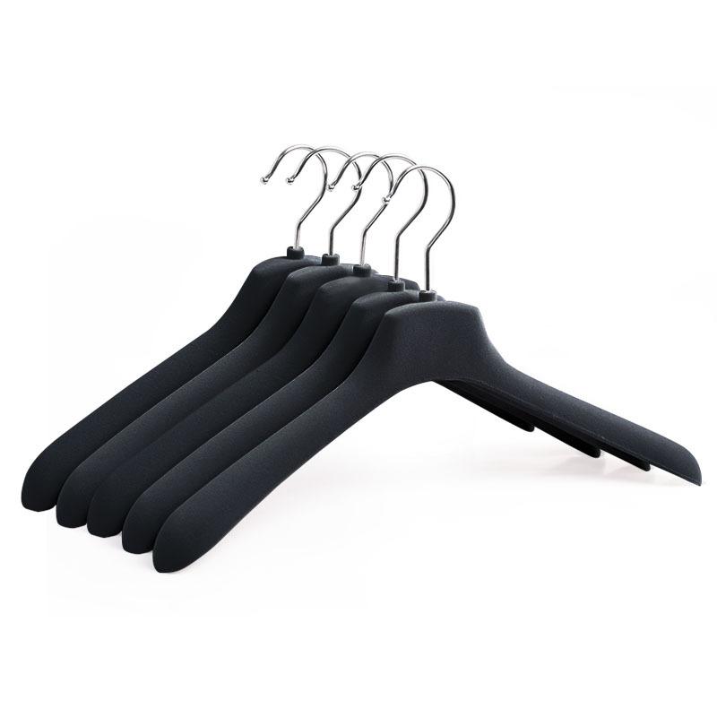 ハンガー 滑り止め 衣類 コート ダウンジャケット ミンク カシミヤ セーター 専用 高級 植毛 衣類収納 5個 10個 20個 40個セット ブラック グレー