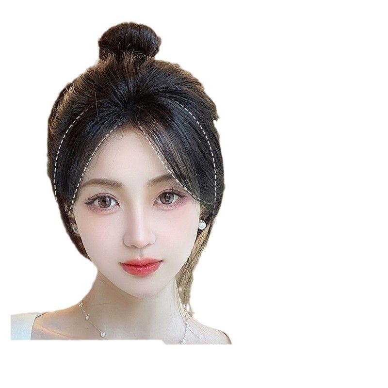つけ毛 前髪ウィッグ レディース ヘアピース 自然 黒髪 茶髪 薄型 軽量 女性用 手植え 小顔 যেকোনো