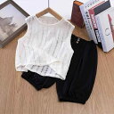 キッズ タンクトップ パンツ セットアップ 女の子 男の子 子供服 夏服 7分丈パンツ 上下セット 2点セット 蚊除け 涼しい 薄手 かわいい おしゃれ 普段着...