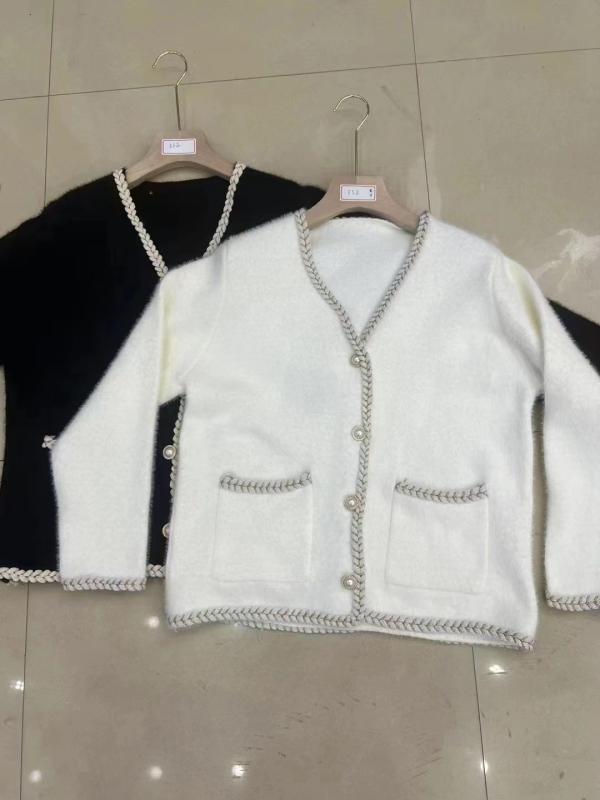 ニットカーディガン レディース Vネック ミンク風 ふわふわ 厚手 暖かい 無地 ゆったり 長袖 トップス 羽織り アウター 秋冬