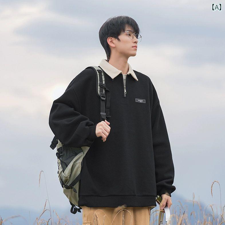 ポロシャツ メンズ スウェット 配色 切り替え...の紹介画像2