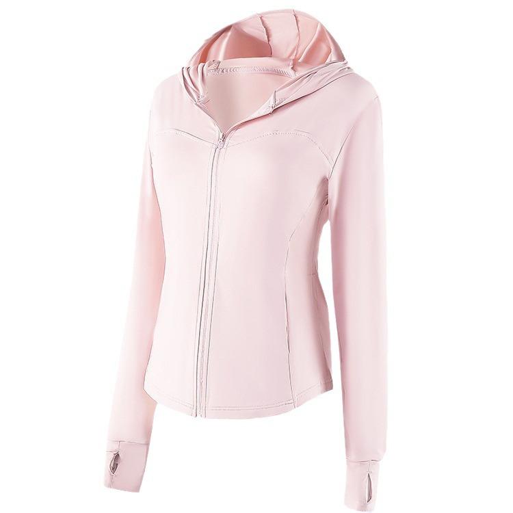 日焼け止め レディース 薄手 スポーツウェア 接触冷感 UVカット 長袖 アウトドア 桜色 ピンク系 ブラック アイボリー 白 象牙色 ライトグリーン 緑 スモーキーグレー