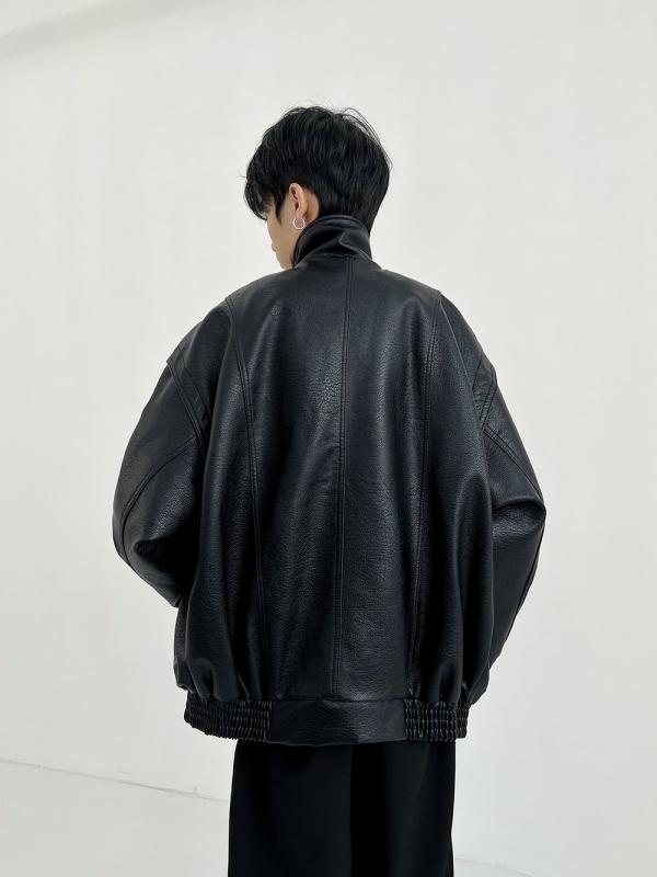 レザージャケット メンズ PUレザー 春秋 ブルゾン ショート丈 フライトジャケット ライダースジャケット ヴィンテージ風 黒