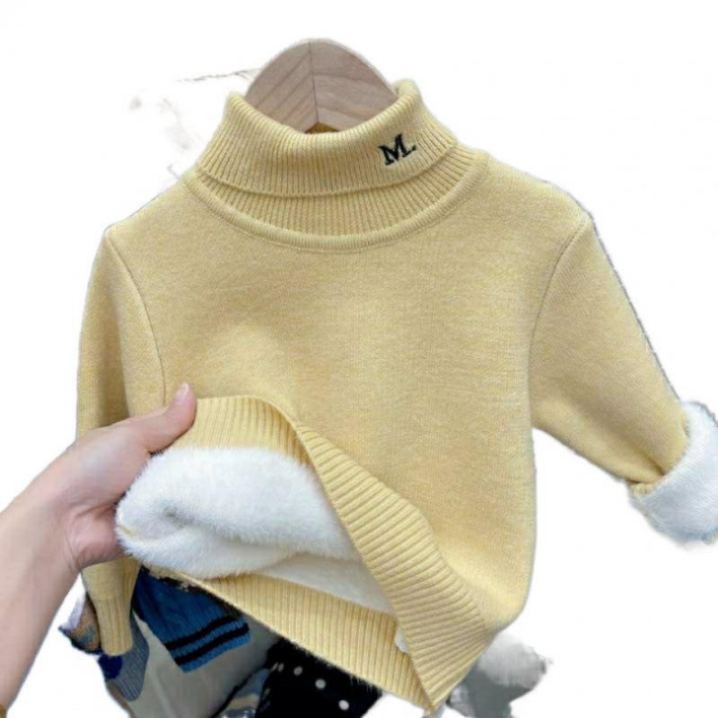 ニット キッズ 冬用 裏起毛 厚手 子供用 セーター ベビー タートルネック あったか...