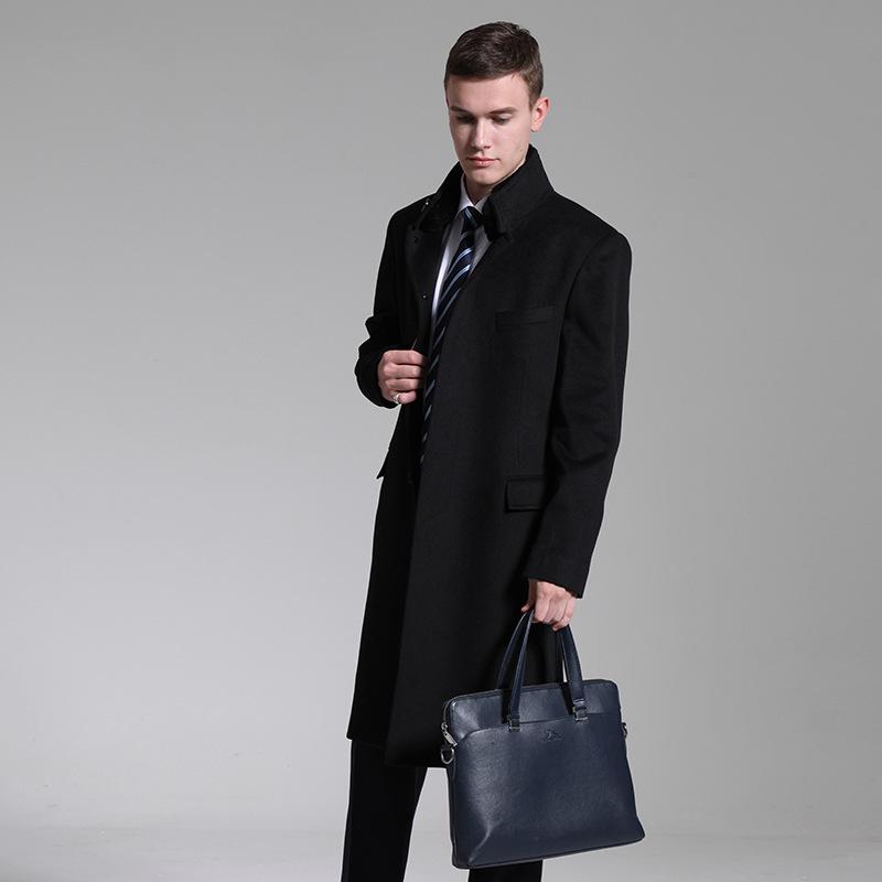 コート メンズ 男性用 ウール ミドル丈 フォックスファー 無地 テーラード 秋冬 ブラック