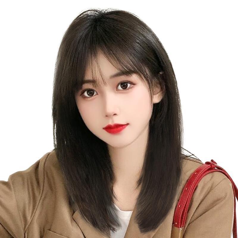 ヘアピース レディース 女性用 部分ウィッグ つむじ付き 40cm 付け毛 エクステ 棕色 黒色 ダークブラウ..