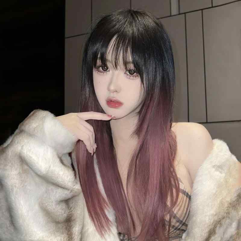 ウィッグ レディース 女性用 付け毛 エクステ グラデーション ロング ストレート 自然 隠し増毛 カラー ウィッグ 50cm 棕黒 霧霾藍 奶奶灰 博騰色 櫻花粉 白茶灰 霧白銅 クラインブルー