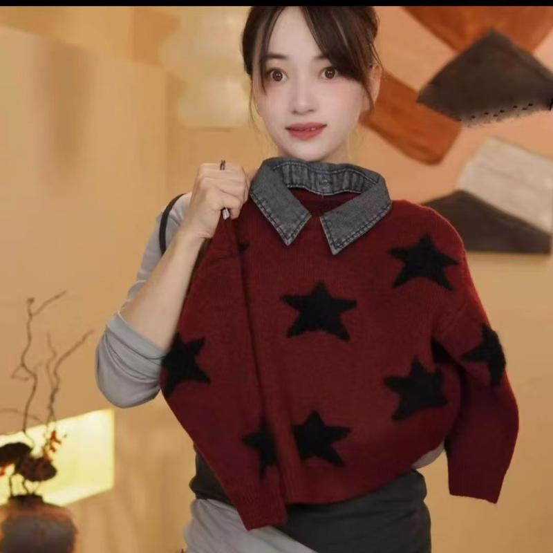 ・対象: 女の子・生地: 柔らか・スタイル: 韓国風・対象年齢: 中・高学年（8歳以上）・シーズン: 冬、秋・糸の太さ: 細い・厚さ: 厚手・袖丈: 長袖・留め具: プルオーバー・柄: キャラクター・実写画像: モデルなし・要素: キャラクター・素材: 綿、ポリエステル55%・安全レベル: B・ネックライン: ラウンドネック・フード: なし・カラー: ダークグレー、ダークレッド・対応身長: 80cm、90cm、100cm、110cm、120cm、130cm、140cm、150cm、160cm・カテゴリ: 子供用セーター