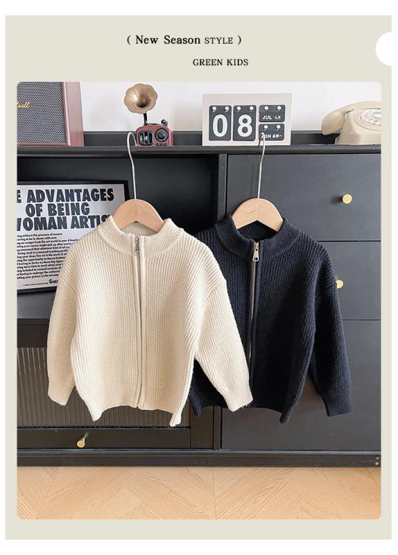 ニット・セーター キッズ 男女兼用 子供服 韓国風 カジュアル アルファベット柄 カーディガン 厚手 ニ..