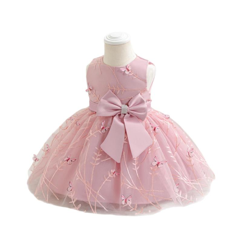 子供用 フォーマルドレス 春夏 秋冬 ベビードレス チュールスカート 蝶結び プリンセス風 発表会 結婚式 誕生日 記念写真 撮影衣装 70cm 80cm 90cm 100cm 110cm 豆沙色 天藍色 白色 赤色