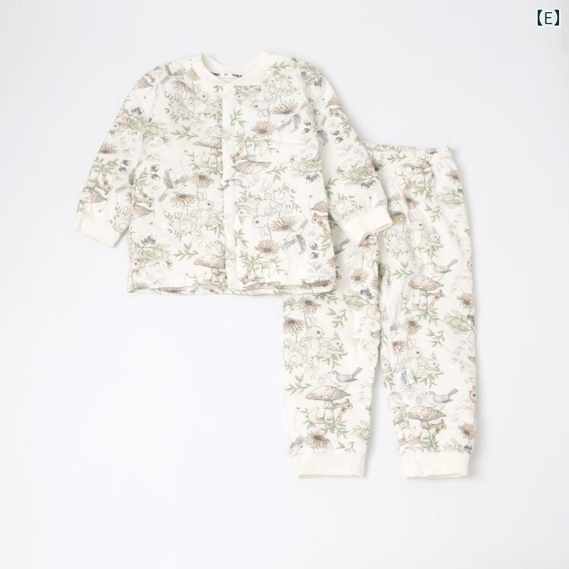 ベビー服 上下セット 長袖 長ズボン パジャマ 綿100% 厚手 秋冬 男の子 女の子 80cm 90cm 100cm 110cm