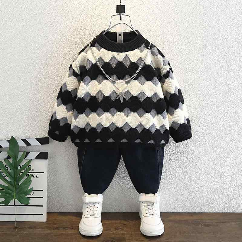 子供用ニット 秋冬 男の子 トップス 厚手 綿100% 長袖 丸首 プルオーバー 90cm 100cm 110cm 120cm 130c..