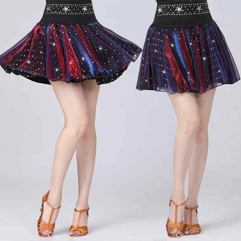 ダンス 衣装 レディース ラテンダンス 社交ダンス スカート 幻彩 ホットドリル ミニスカート 牛乳シル..