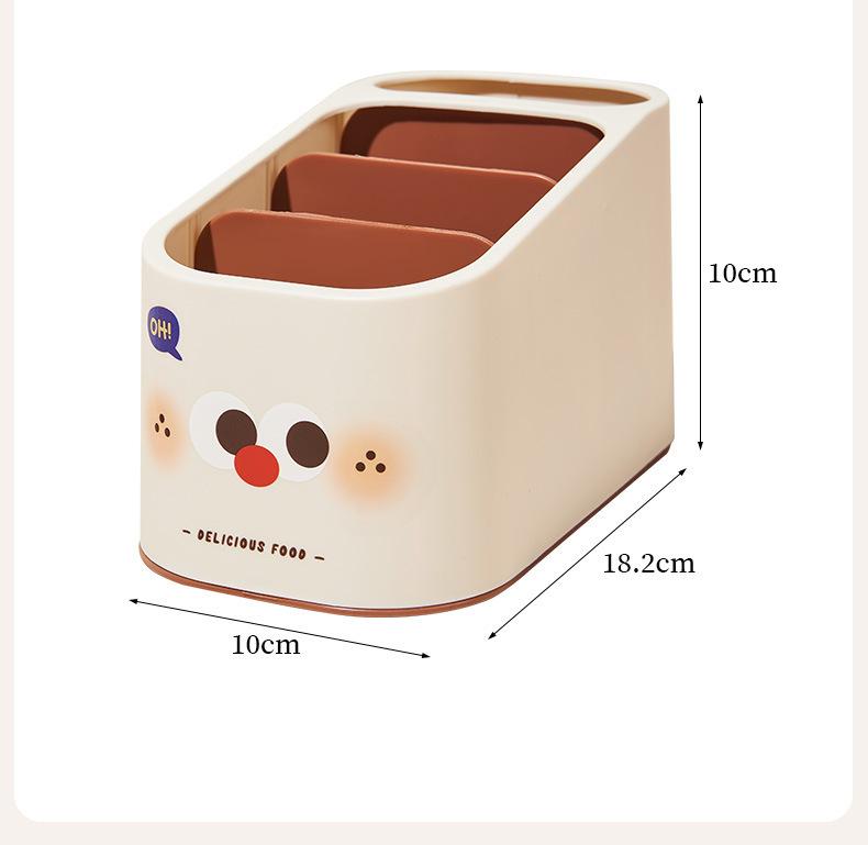 卓上収納ケース 学生 寮 化粧品 メイクブラシ 口紅 小物 分格 ペン立て リモコン 文具 黒 茶