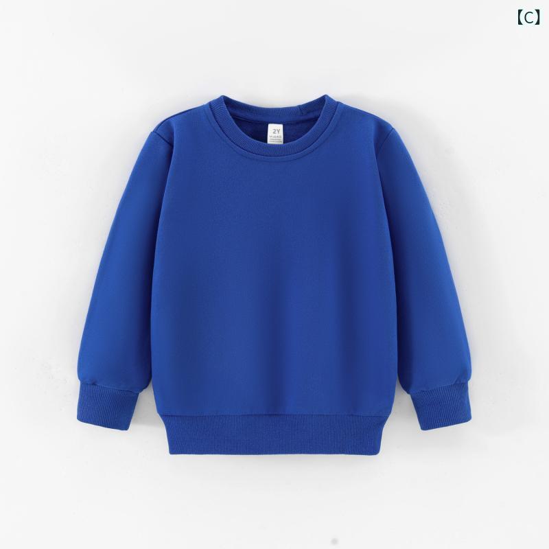 キッズ トレーナー 長袖 春秋 子供服 無地 コットン100% カットソー 幼稚園 保育園 男の子 女の子 90 1..