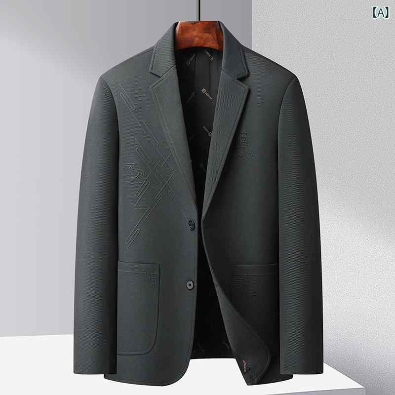 スーツ メンズ 男性用 ウール混紡 テーラードジャケット ブレザー 無地 ビジネス 秋冬 厚手 墨グリーン ブラック カラメル 灰緑 170 17..