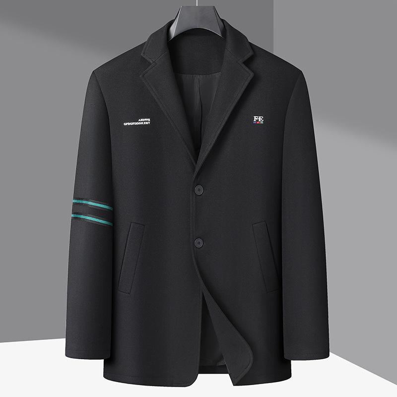 ジャケット メンズ 男性用 大きいサイズ テーラードジャケット カジュアル 無地 ポリエステル混紡 春秋 黒 ブラック コーヒー