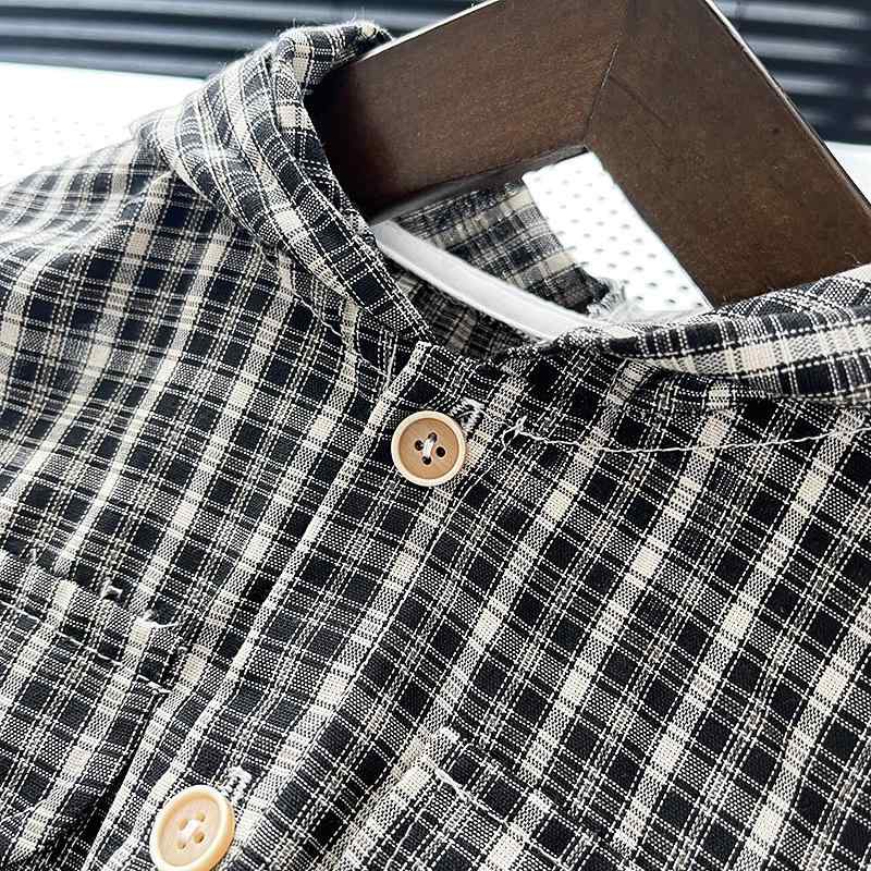 キッズ 男の子用 セットアップ 長袖シャツ ロングパンツ 上下2点セット チェック柄 コットン 普段着 80cm 90cm 100cm 110cm 120cm