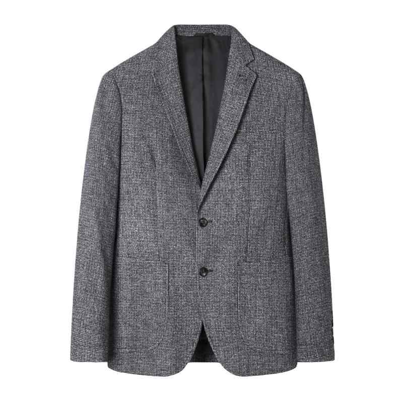 メンズ テーラードジャケット 男性用 ウール混紡 提花柄 無地 ブレザー 秋冬 ファッション カジュアル