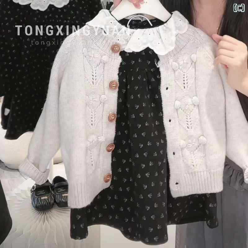 Other - キッズ 女の子 セットアップ チェック柄 ワンピース カーディガン 2点セット コットン 春秋