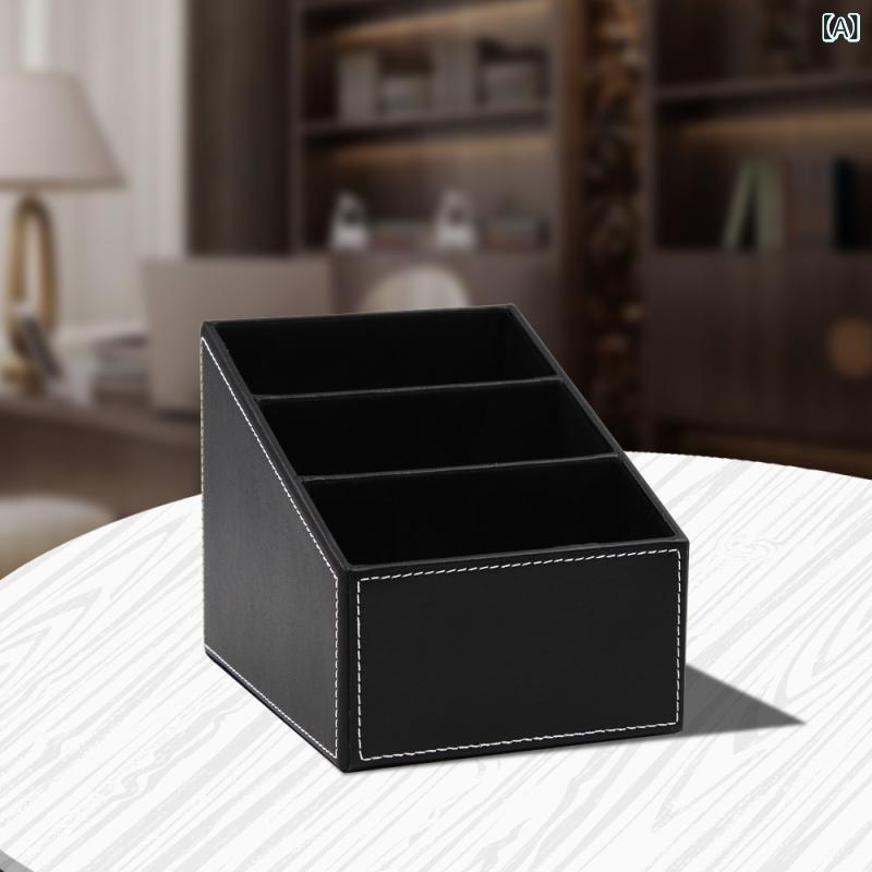 文具収納ボックス デスクオーガナイザー レザートレー 小物入れ 卓上収納 リモコンラック 文房具 整理..