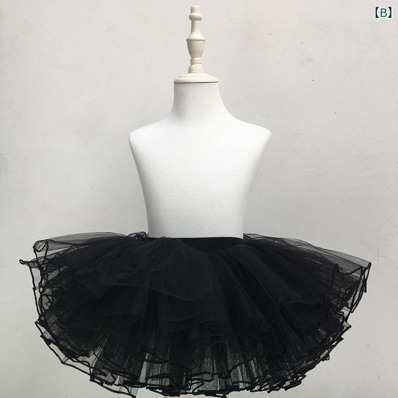 スカート キッズ 女の子 バレエ チュールスカート チュチュスカート 子供 ダンス レッスン着 白 無地 かわいい プリンセス風 柔らかい 4層 練習着 ピンク 黒 紫(4.0)