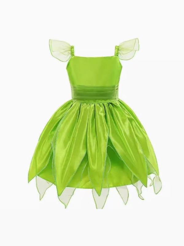 ワンピース 女の子 子供 妖精 プリンセス パーティー コスプレ ダンス 衣装 チュール 発表会 演奏会 舞台 100 110 120 130 140 150 グリーン