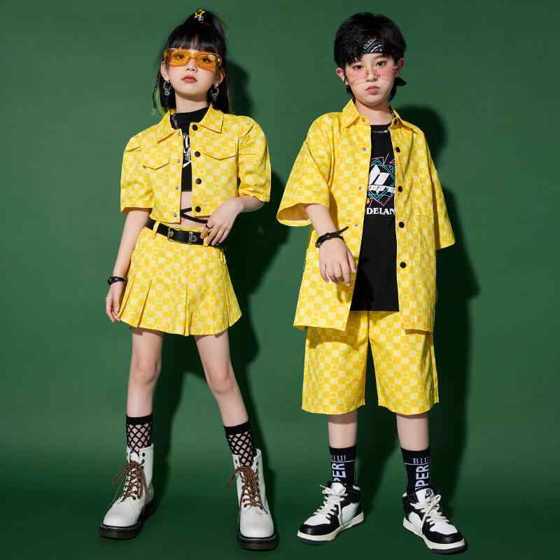 ダンス衣装 キッズ 子供服 ヒップホップ ジャズダンス 蛍光色 トップス パンツ セット 女の子 へそ出し シャツ 短パン 韓国風