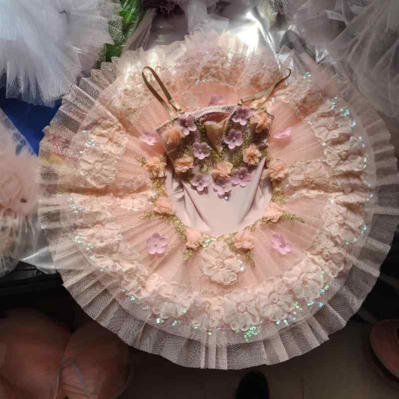 バレエ衣装 子供 女の子 チュールスカート チュチュスカート 発表会 舞台衣装 競技会 春秋 ピンク 100 110 120 130 140 150 160cm
