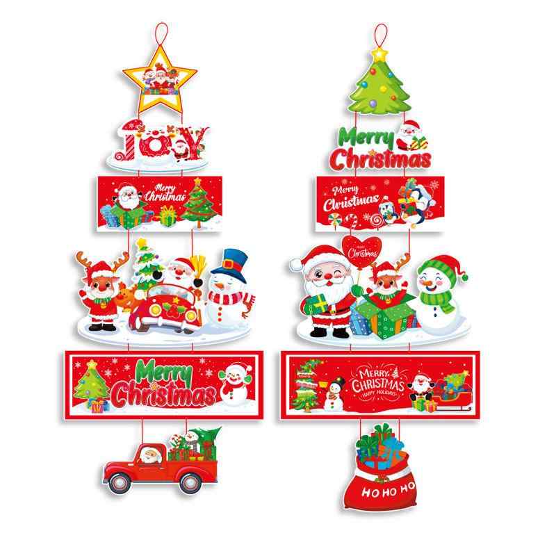 クリスマス 飾り 子供部屋 ドア掛け 壁掛け オーナメント 飾り付け 紙製 カートゥーン パーティー イベ..