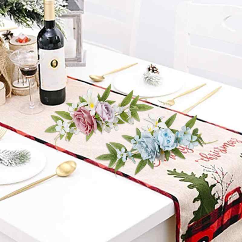 ケーキ デコレーション 花柄 ボヘミアン フェイクフラワー ウェディング ベビーシャワー 誕生日 パーティー(x2)