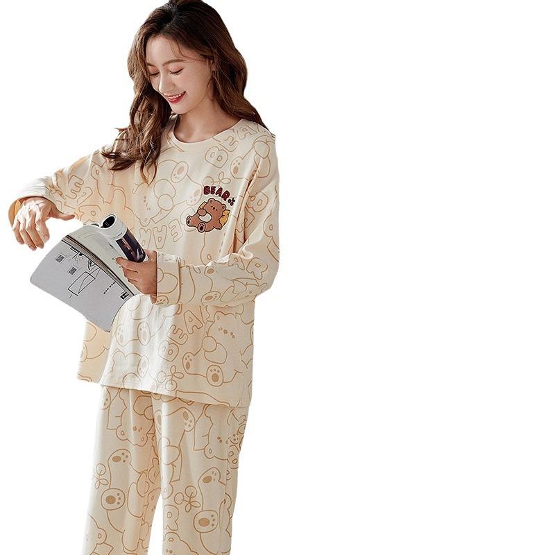 ・カテゴリ: 睡衣・スタイル: プルオーバー・素材: 綿・厚さ: 薄手・ネックライン: ラウンドネック・袖丈: 長袖・パンツ丈: 長ズボン・機能: リラックス、ホームウェア・対象: 若年女性・シーン: ホームウェア・カラー: J322182...