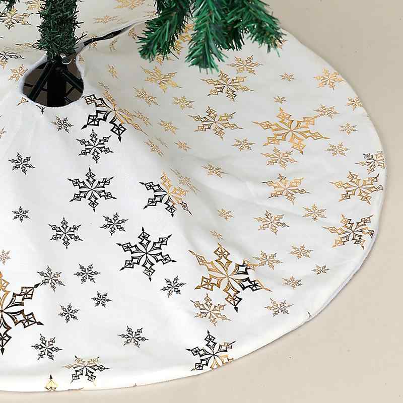 クリスマスツリースカート パーティー装飾 クリスマス 飾り付け 金色 雪 結晶 星