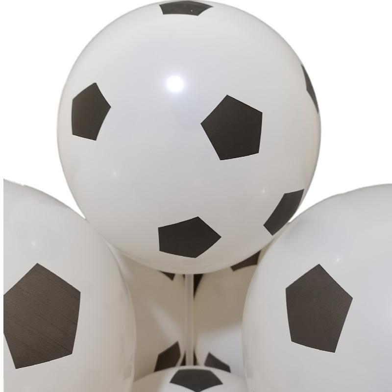風船 子供用 サッカーボール柄 ラテックス 40cm 厚手 誕生日 パーティー イベント バー 装飾 白 混合色