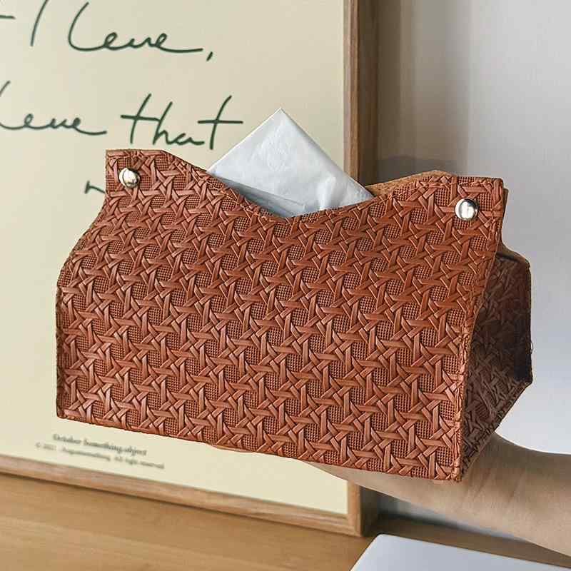 ティッシュボックス レディース メンズ 卓上収納ケース 高級感 多用途 雲母白 密茶色 コーヒーブラウン