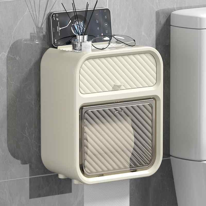 トイレットペーパーホルダー 壁掛け 収納棚 クリーム色 バスルーム収納 多色 浴室収納 穴あけ不要 ロールペーパー ティッシュケース ヨーロッパ 南米 東南アジア 北米