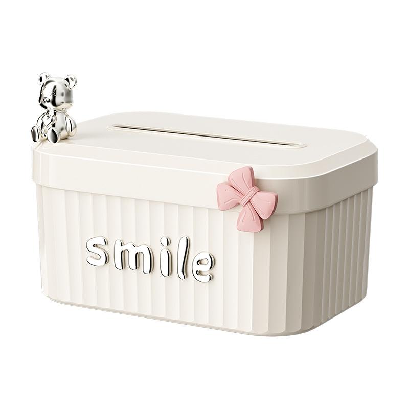 ティッシュボックス リビング 家庭用 卓上収納 ケース контейнер クリームホワイト