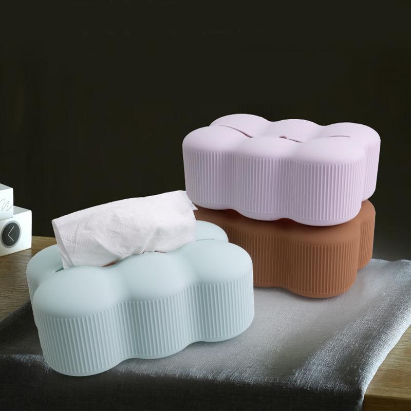 ティッシュボックス 北欧 シリコン製 卓上収納 简约 হালকা বিলাসীデザイン リビング ダイニング 車用 多用途 [2]