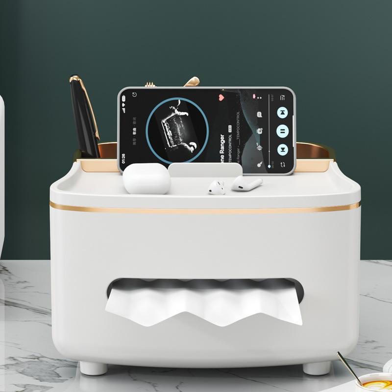 ティッシュボックス レディース リモコン 収納 防水 卓上 整理 シンプル モダン 北欧風 部屋 客室 リビング 洗面所(3.0)