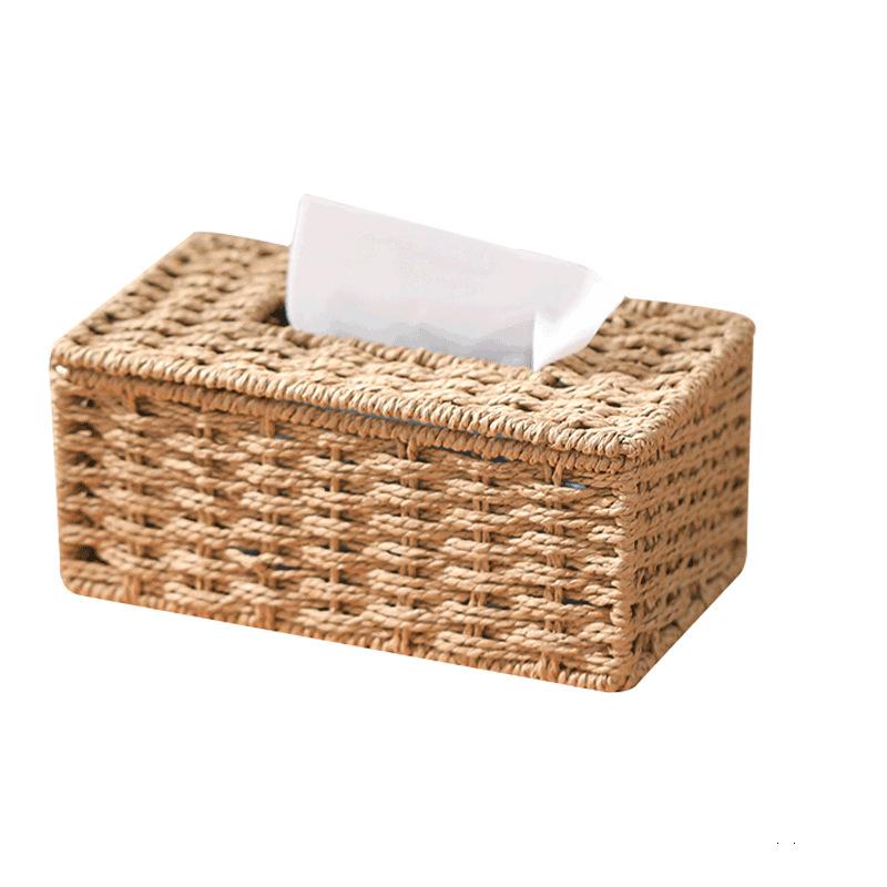 ティッシュボックス レディース メンズ 男女兼用 ペーパータオルホルダー 籐編み風 ベージュ カーキ 大..