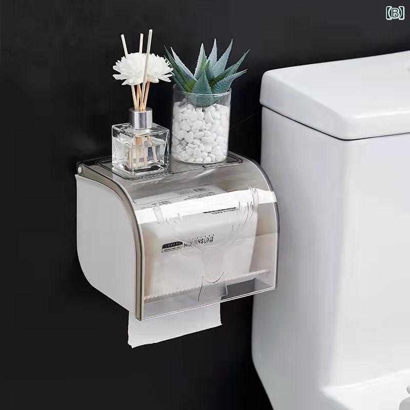 トイレ ペーパーホルダー 壁掛け式 ロールペーパー ボックス 防水 トイレットペーパー 収納棚 桜色 ピンク系 星空グレー スカイブルー