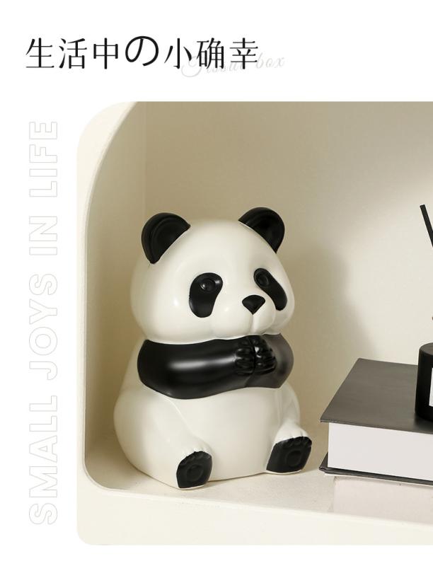 ティッシュボックス リビング 車用 ABS樹脂 防水 卓上 パンダ かわいい おしゃれ 高見え