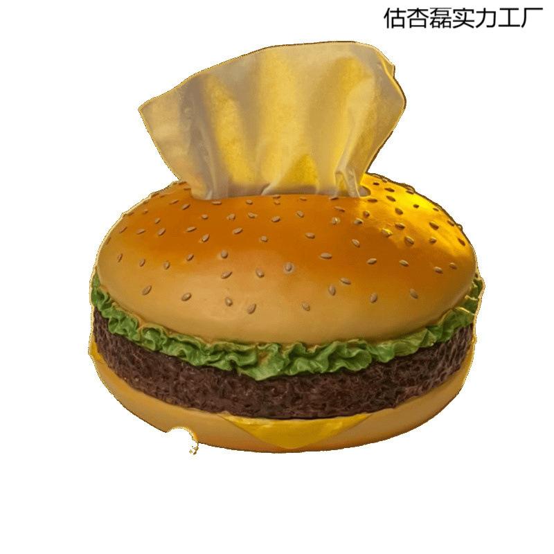ティッシュボックス リビングルーム用 ハンバーガー型 ペーパータオルケース 卓上収納 レトロ 樹脂製 ..