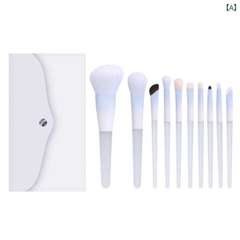 メイクブラシ レディース 10本セット 羊毛 馬毛 人工毛 アイシャドウ チーク 携帯用